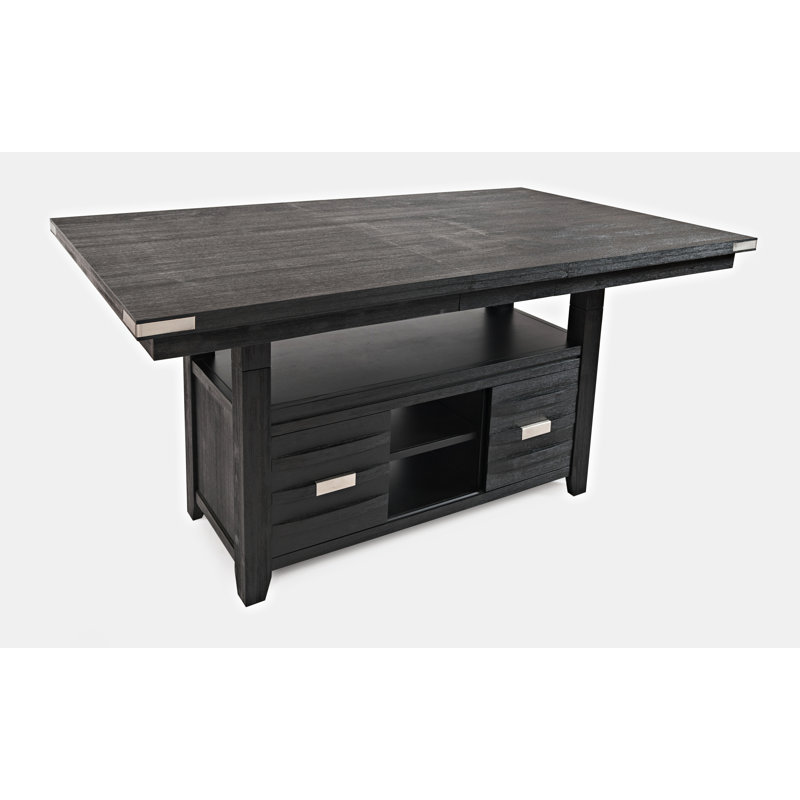 Table de salle à manger à hauteur de comptoir Cathye, Gris anthracite foncé