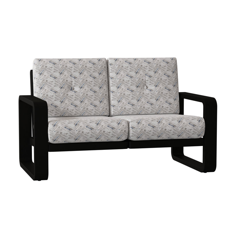 Vale Outdoor 2 - Seat Loveseat, Canvas Bird's Eye Sunbrella® Canvas, Textured Black