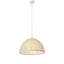 1-Matte white iron dimmable rattan pendant light