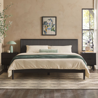 Asho Solid Wood Platform Bed with Reeded Headboard by Lark Manor