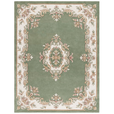 Tapis floral en laine / coton touffeté à la main Stender