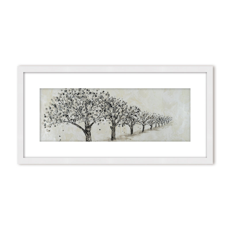Nature Inspired "Echoes of the Forest" Canvas Wall Art By Karen Biery, 24" H x 48" W, Framed Print, White