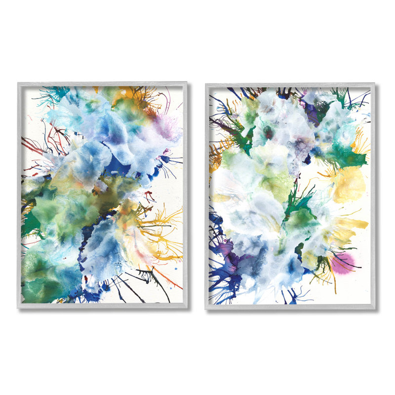 «Modern Urban Rainbow Splatter», ensemble de 2 estampes numériques par Jodi Fuchs, H 30 po x l 48 po x P 1,5 po