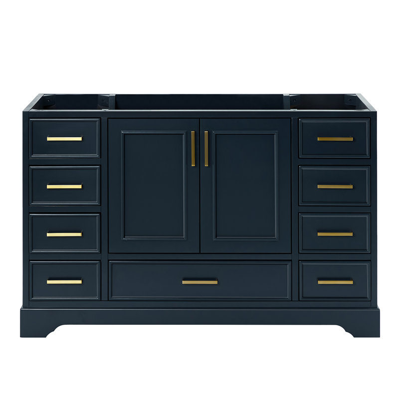 Peightyn 54.75'' Single Bathroom Vanity Base Only, Midnight Blue