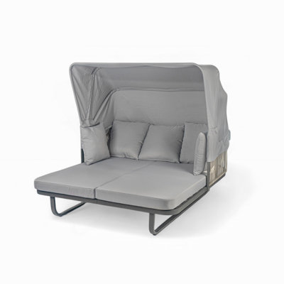 57" Outdoor Patio Daybed Rattan Daybed Outdoor Sunbed With Detachable Pillows For Patio, Backyard, Pool by Mr Hua