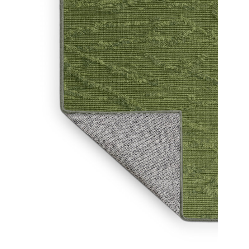 Tapis vert uni lavable à la machine, Rond 7 pi