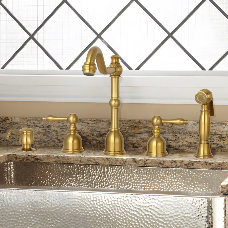 Brushed Gold Brass Kitchen Sink Soap Dispenser