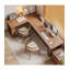 Solid Wood L Shaped Corner Desk with Storage Legs-1043427208