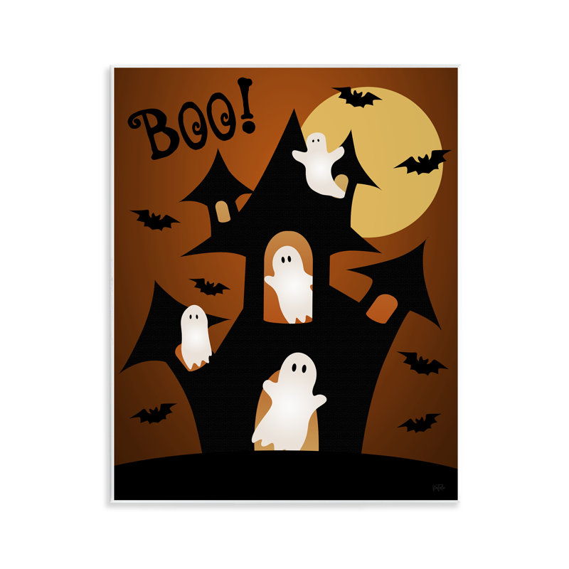 Plaque murale Ghostly Haunted House, design par Natalie Carpentieri