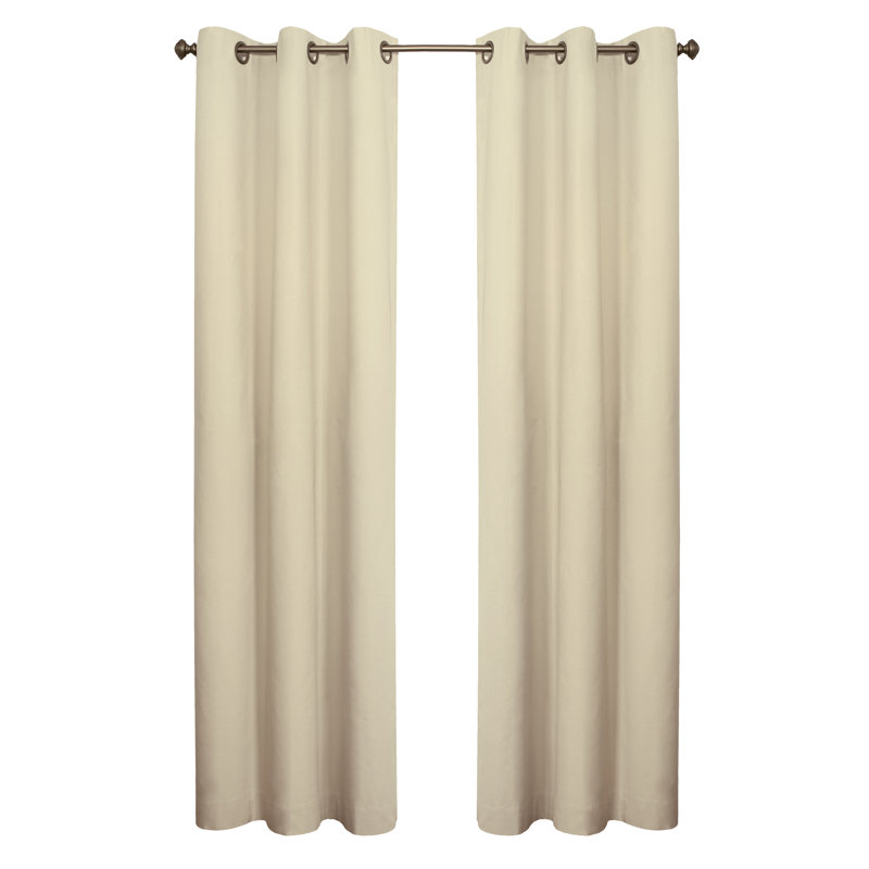 Paire de rideaux obscurcissant et isolant avec œillets 100% coton Mcowenen, Naturel, l 40 po x L 84 po