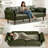 Latitude Run® Faux Leather Upholstered Futon Sofa Bed with Armrests and Backrest Adjustable-394392130