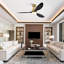 Loritta 52'' 3 - Blade Large Indooor Ceiling Fan With Light Kit and Remote, 3 LED Colours, 6 Speed Noiseless DC Motor, 5'' Downrod, Timer-1942518724-1942557864