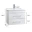 Ce meuble-lavabo mural de 24 pouces avec tiroirs doubles, système de fermeture en douceur, lavabo en céramique crée un espace de salle de bain moderne et minimaliste!