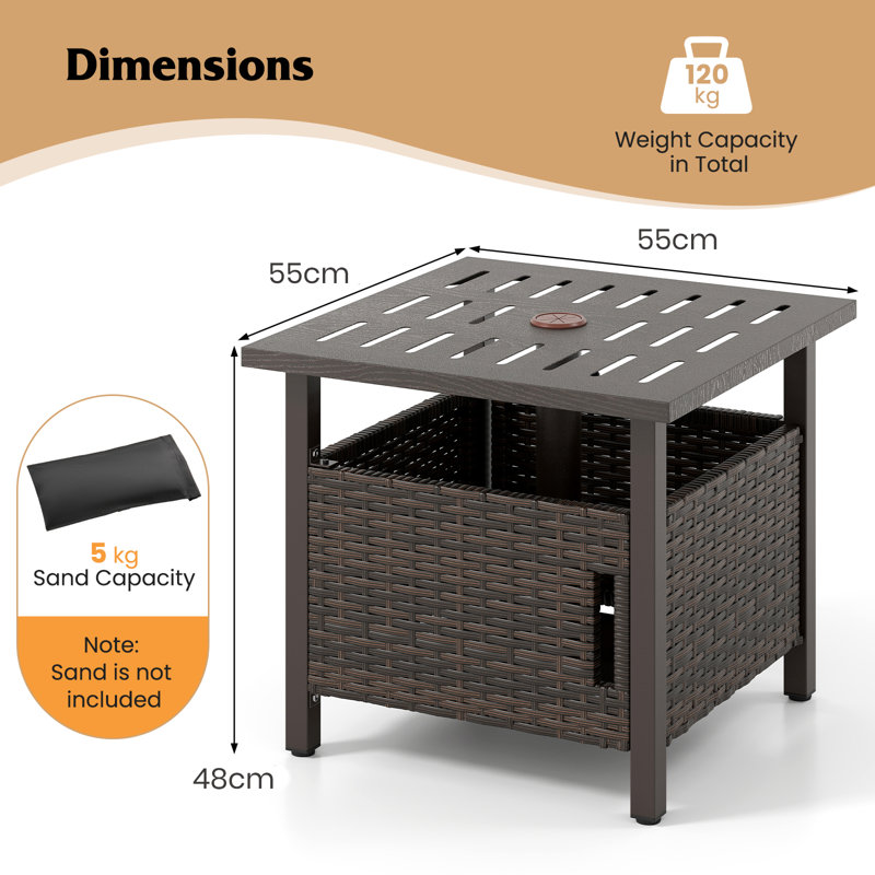 Square 55Cm L Outdoor Side Table