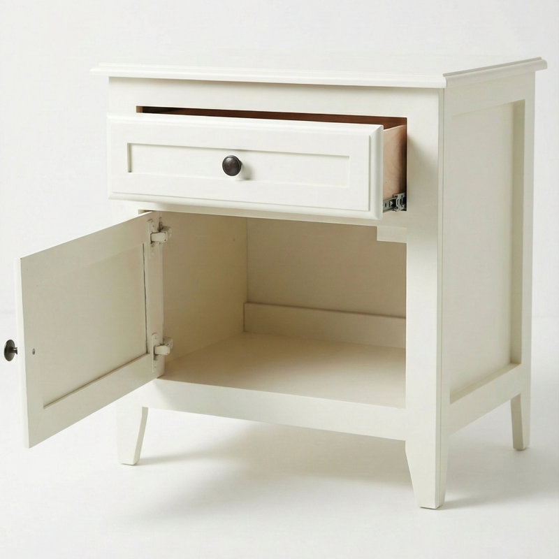 Vienna 1-Drawer Nightstand With Cabinet Storage (Left Side)