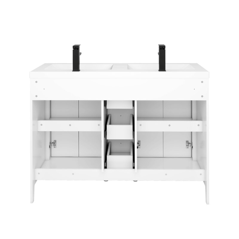 Ensemble meuble-lavabo simple de 122 cm avec lavabo en résine SMC