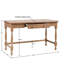 Bureau en bois massif récupéré au fini naturel avec pieds tournés et fabrication de tiroir pratique pour un usage domestique
