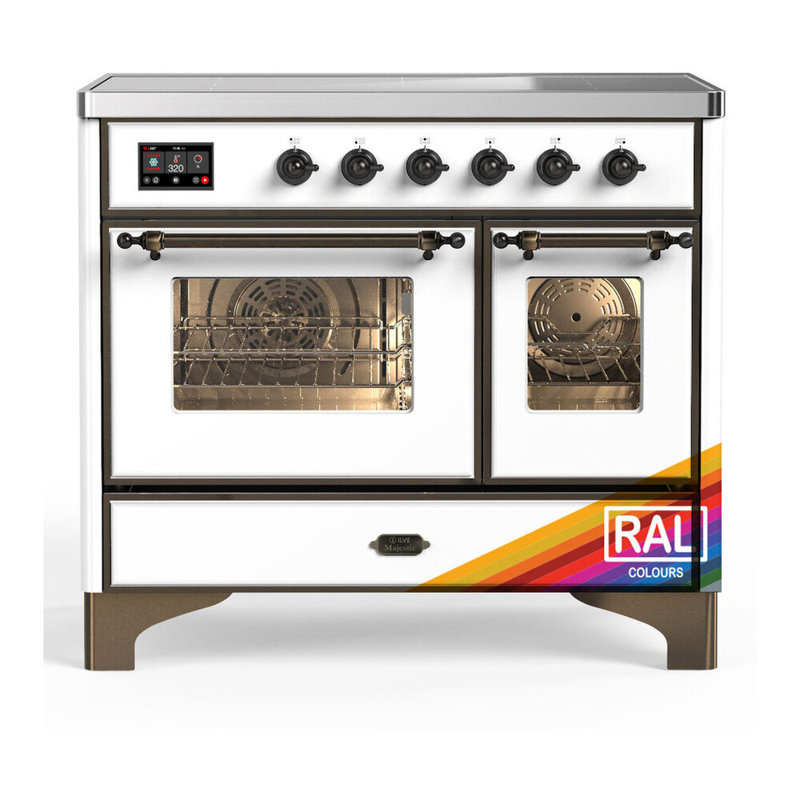 Majestic III Series 40 Inch Induction Range with 6 Induction Elements in RAL (Chrome Trim), Burnished