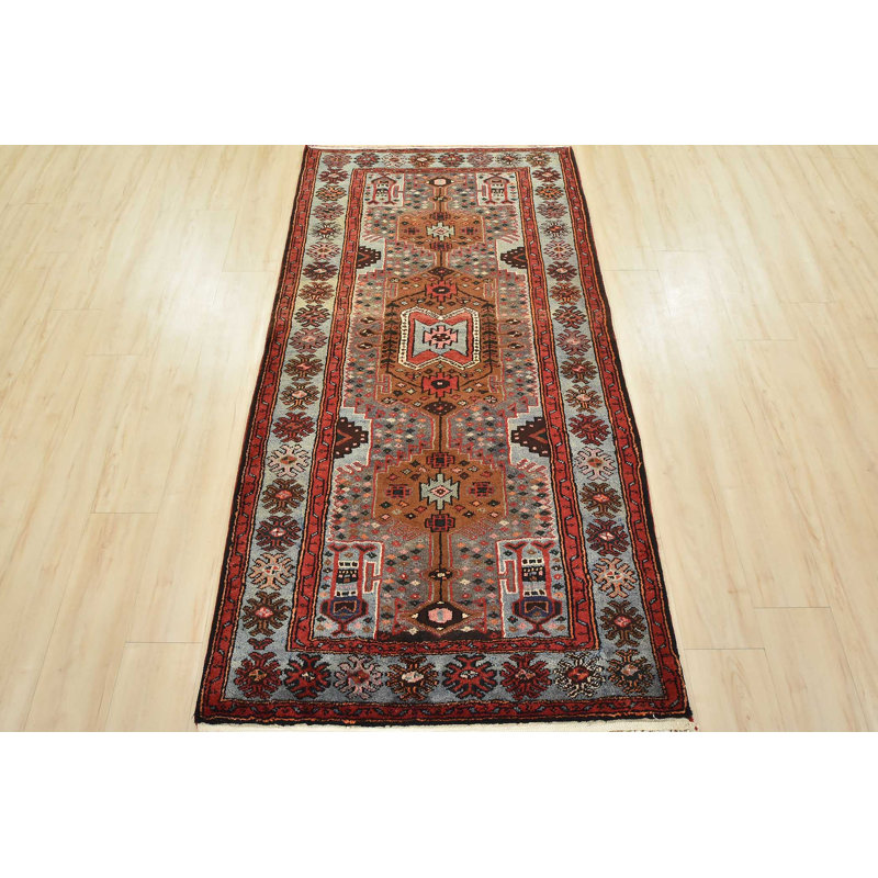 Tapis bleu nouvel âge en laine 3 pi 6 po x 6 pi 11 po Myquisha