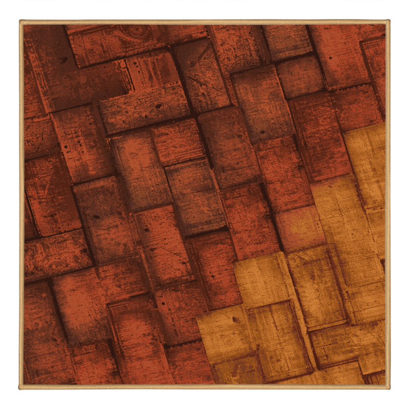 Soft Plush Eatman Industrial Brick Area Rug in Brown – LightBrown Binding, 8' Square