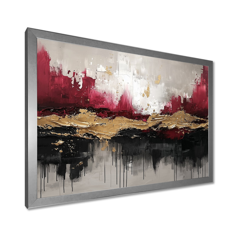 Nowshin - Abstract Wall Art, Reproduction encadrée d'une seule photo, Argent argent, H 24 po x l 32 po
