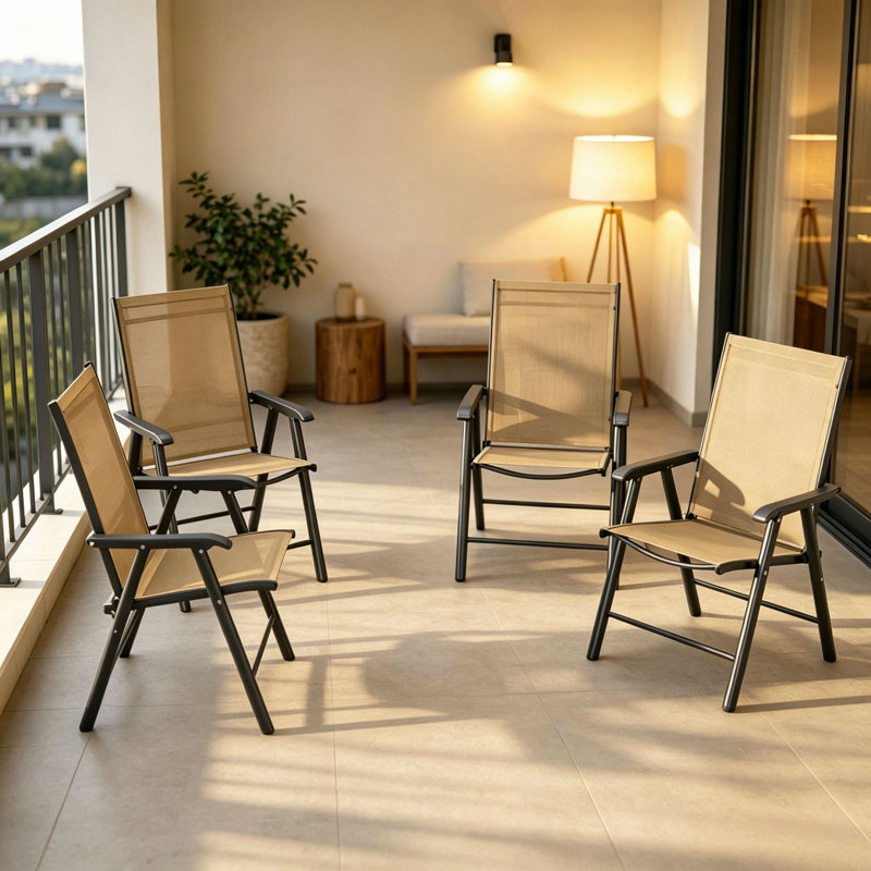 Chaises de jardin pliantes, chaises de salle à manger empilables, chaises pliantes d'extérieur, chaises de jardin (chaise 4 pièces)