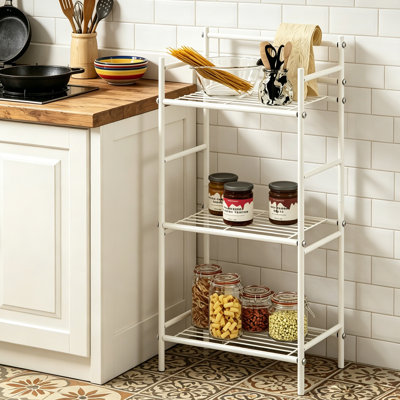 Freestanding 3-Shelf Metal Baker’s Rack Open Wire Storage Organizer for Kitchen Pantry & Household Storage