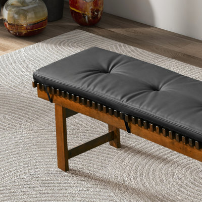 Banc Lucia en similicuir noir