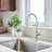 Pull Out Single Handle Kitchen Faucet with Double Function Sprayer Head-86623860