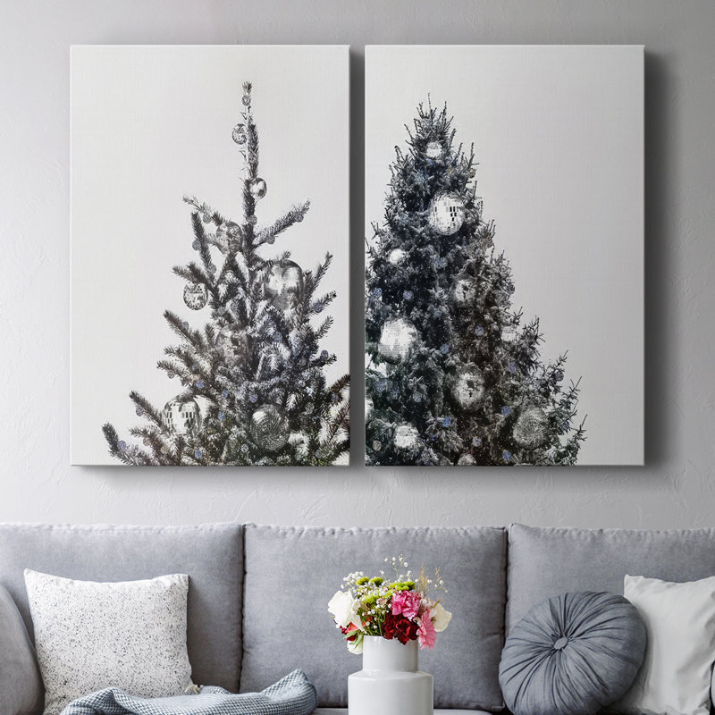 Arbre de Noël disco I - Toile tendue avec châssis de qualité supérieure - Prêt à être accroché