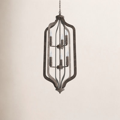 6 - Light Metal Geometric Chandelier
