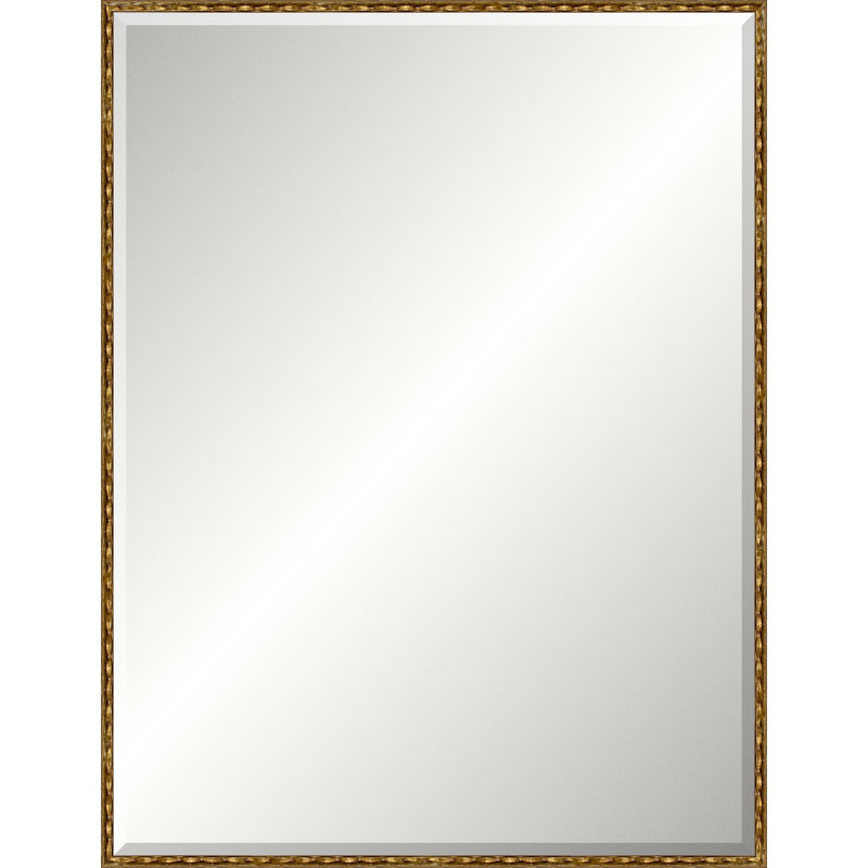 Antique Gold Wave Beveled Signature Mirror, Medium rectangle
