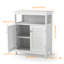 Armoire de salle de bain autoportante, armoire de rangement au sol, armoire de rangement de salle de bain blanche avec portes à volets amovibles