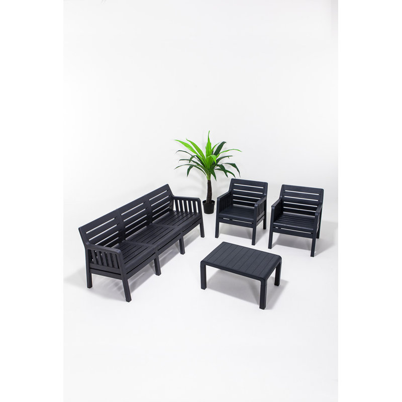 Cardamom Rectangular 5 - Person Dining Set, Black, Black