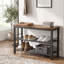 Shoe Storage Bench with Metal Frame, Entryway Shoe Rack Bench for Entryway Hallway Living Room Easy Assembly