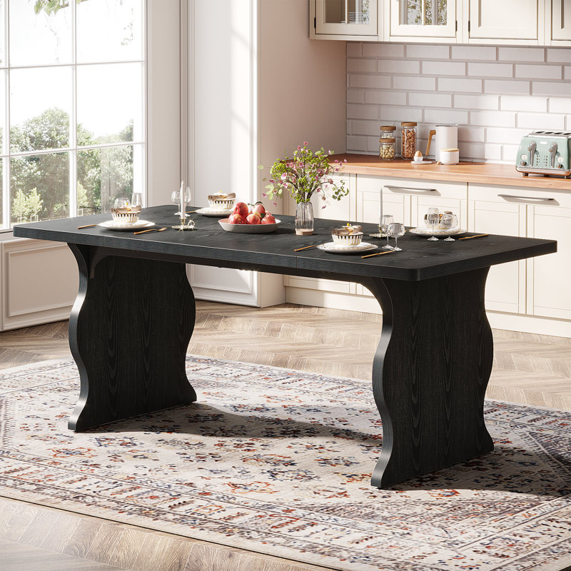 Saphronia 63'' Rectangular Dining Table, Black