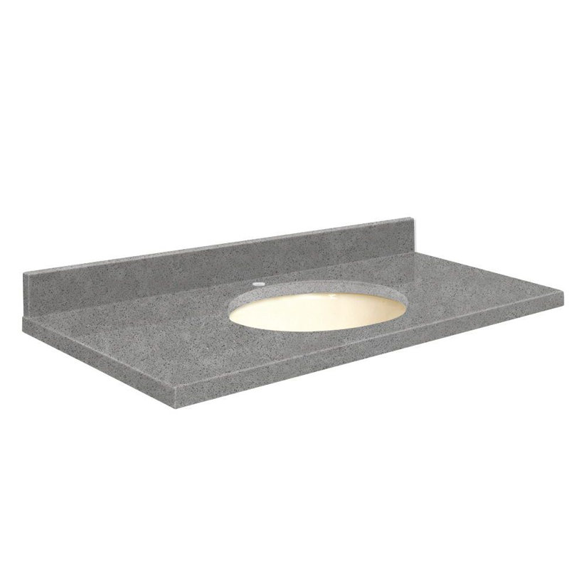 Dessus de salle de bain simple 25 po meuble-lavabo, Biscuit, Simple, Extase