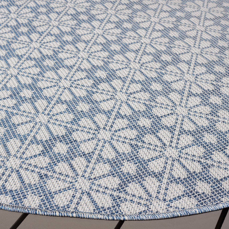 Msr400 Performance Geometric Indoor/Outdoor Area Rug, Round 6'5"