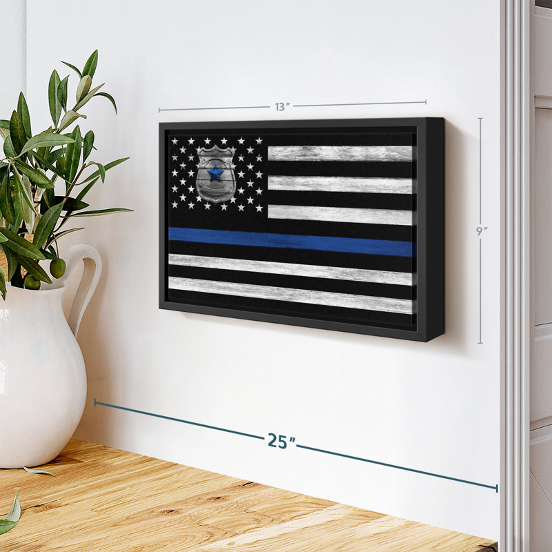 Our America «Police Blue Line USA Flag», H 9 po x l 13 po