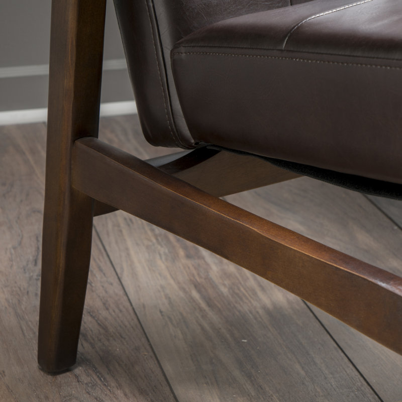 Amanni Faux Leather Club Chair, Brown  Faux Leather