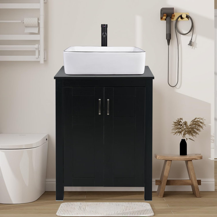 Frenette 24'' Single Bathroom Vanity with Manufactured Wood Top