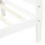 Lit simple en bois massif avec tête de lit et plateforme blanche