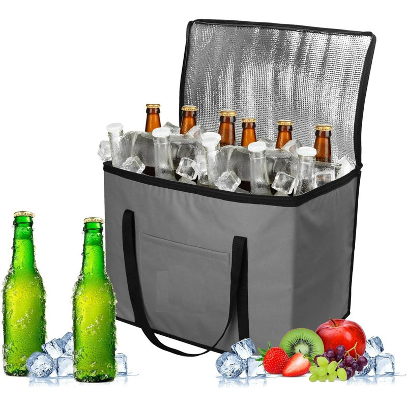 Rebrilliant 30l Insulated Cooler Bag Waterproof Leak Resistant Cool Box Lunch Bag With Handle Shoulder Straps & Pocket Thermal Bag