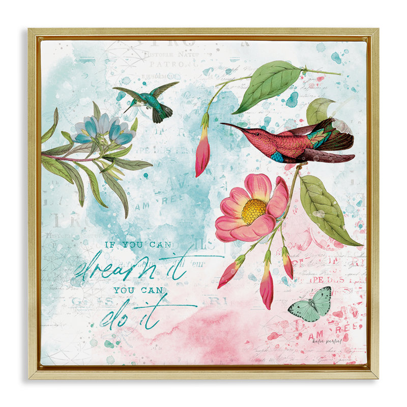  «Inspirational Dream & Do It Floater», art mural sur toile par Katie pertiet, H 25 po x l 25 po