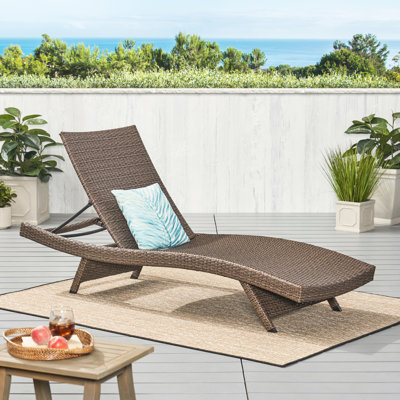Chaise longue d'extérieur - Pe avec structure en aluminium, détails faits à la main, profondeur 79,25 po x l 27,04 po, hauteur 15,19 po, sans assemblage, fabriqué à la main, assemblage, P l