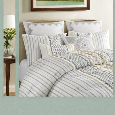 Premium Cotton Bedding Sets King Cal King, Modern Chenille Home Comfort