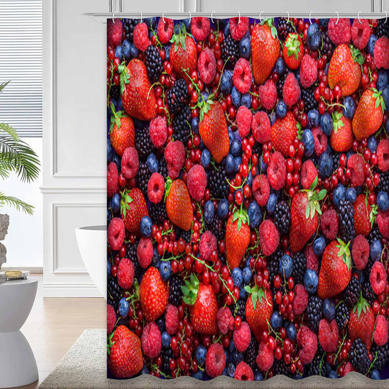 Rideau de douche Berries, L 72 po x l 78 po
