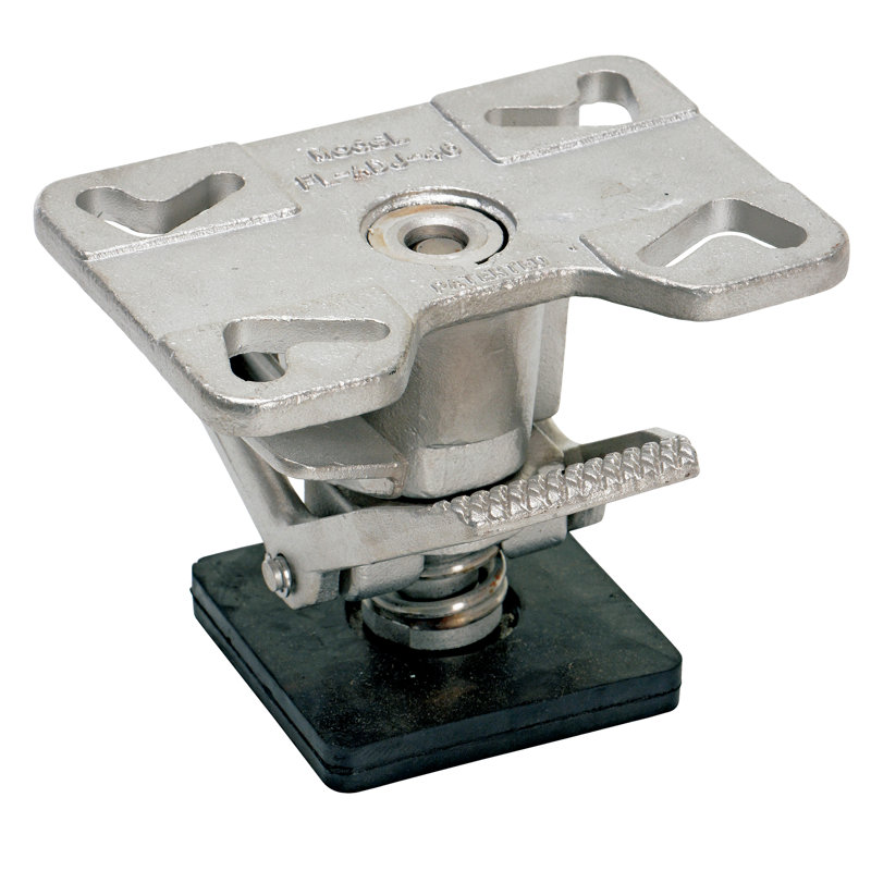 Floor Lock, 8" H x 5.63" W x 6.5" D, Gray