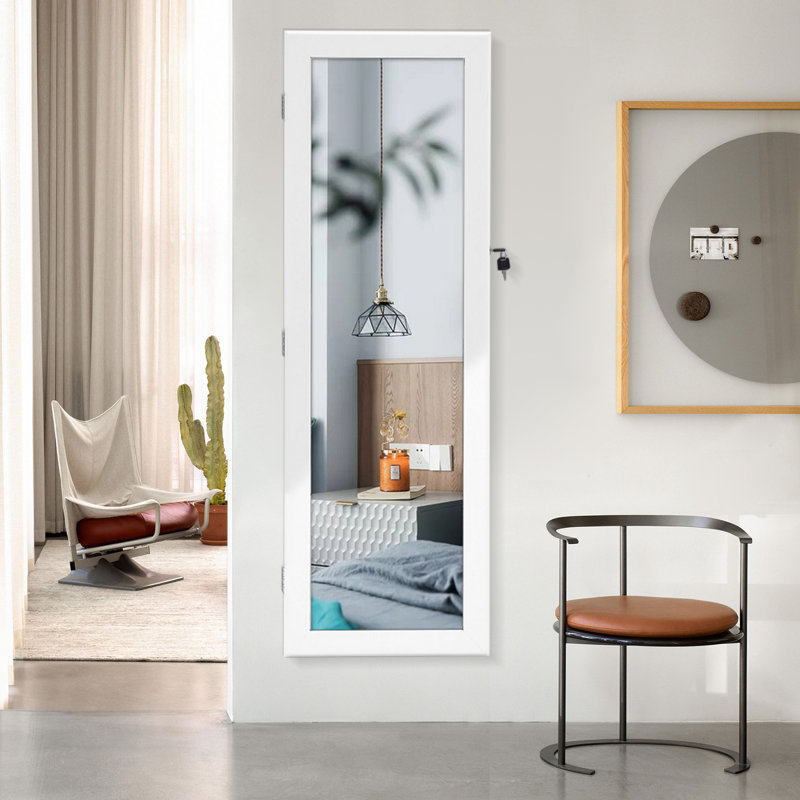 Armoire à bijoux murale avec miroir Castellon, Blanc