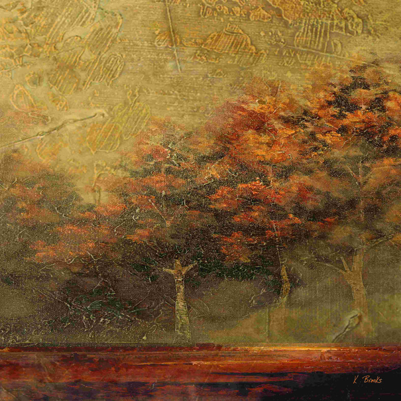 «Forest Walk 1 Green», peinture sur toile tendue, H 36 po x l 36 po
